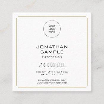 professional elegant simple gold template modern square business card