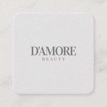 professional elegant simple minimal gray and white square business card