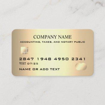 professional faux gold credit card business card