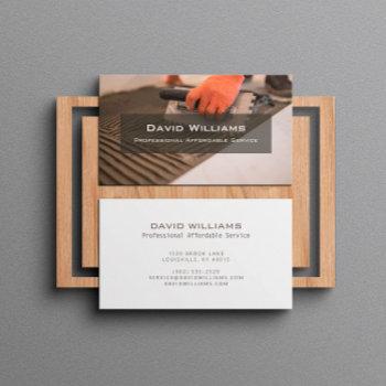 professional flooring and tiler business card
