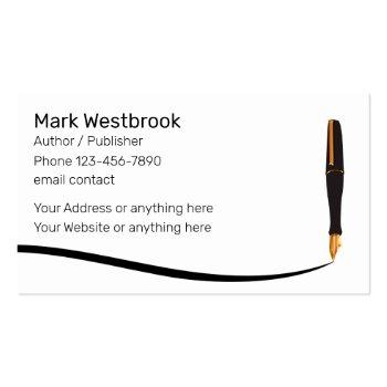 Small Professional Freelance Writer Author Business Card Front View
