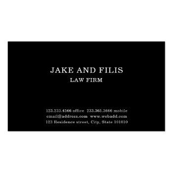 Small Professional Gold Scales Attorney Law Firm Black Business Card Back View