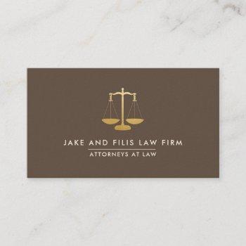 professional gold scales attorney law firm busines business card
