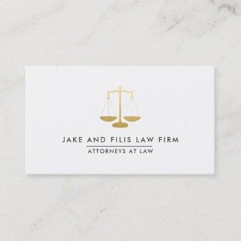 professional gold scales attorney law firm business card