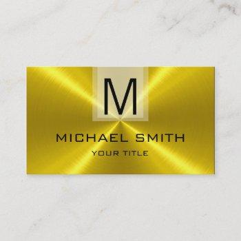 professional gold stainless steel metal monogram business card