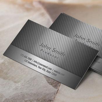 professional grey metal producer business card