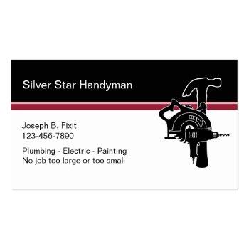Small Professional Handyman Business Cards Front View