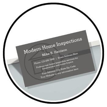 professional home inspection modern design business card