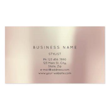 Small Professional Lashes Brows Makeup Logo Gold Rose Bu Business Card Back View