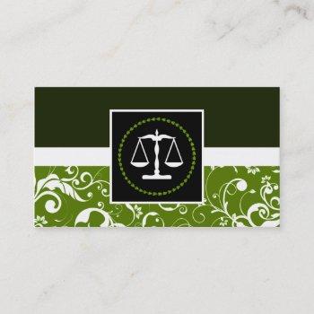 professional law : damask justice scales business card