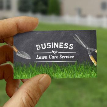 professional lawn care & landscaping chalkboard business card