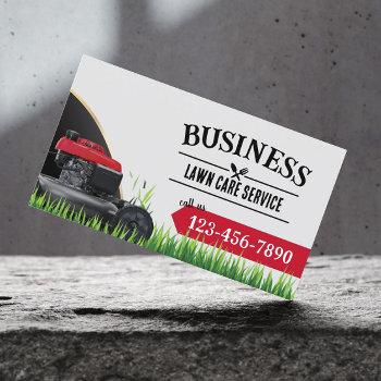 professional lawn mower landscaping & lawn care business card