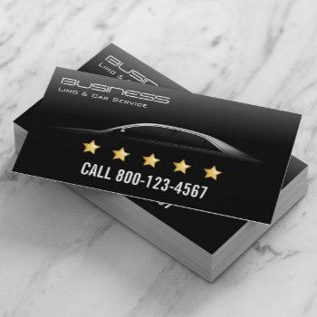 professional limo & taxi service 5 stars business card