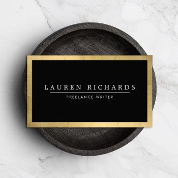 professional luxe faux gold and black business card