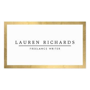 Small Professional Luxe Faux Gold And White Business Card Front View