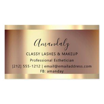 Small Professional Makeup Artist Eyelash Unique Modern Business Card Back View