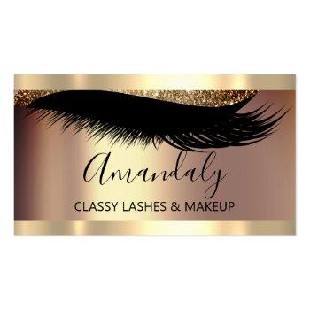 Small Professional Makeup Artist Eyelash Unique Modern Business Card Front View