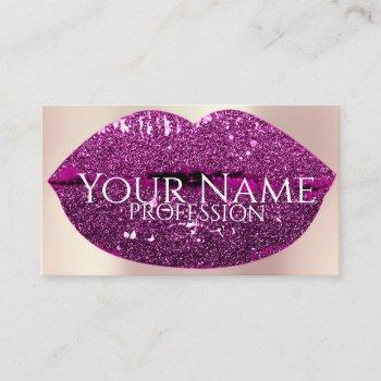 professional makeup artist rose glitter lip berry business card