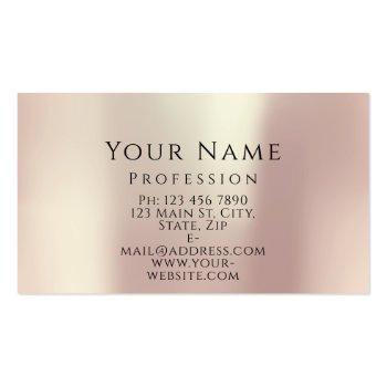 Small Professional Makeup Artist Rose Glitter Lips Red Business Card Back View