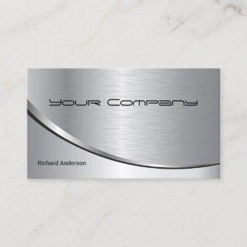 professional metal elegant modern silver black business card