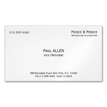 professional minimalist black and white elegant business card magnet