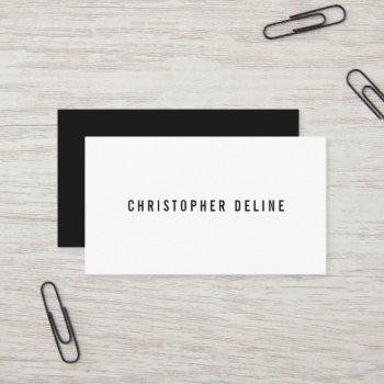 professional minimalist black white consultant business card