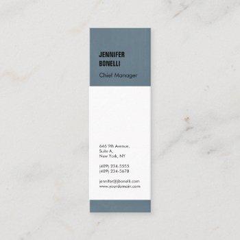 professional minimalist modern blue grey white mini business card