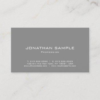 professional modern elegant gray minimalist plain business card
