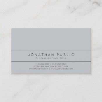 professional modern elegant grey simple plain business card