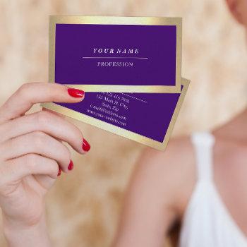 professional modern golden simply violet purple business card