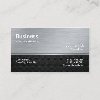 professional modern metal silver computer repair business card