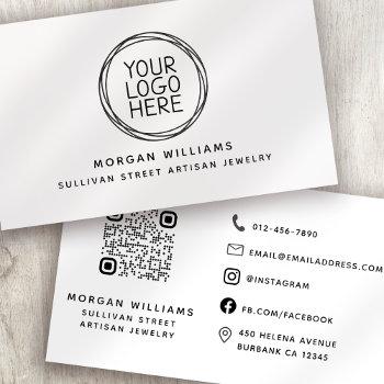 professional modern minimalist logo qr code business card
