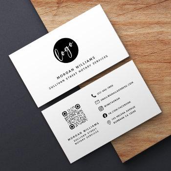 professional modern minimalist logo qr code  business card
