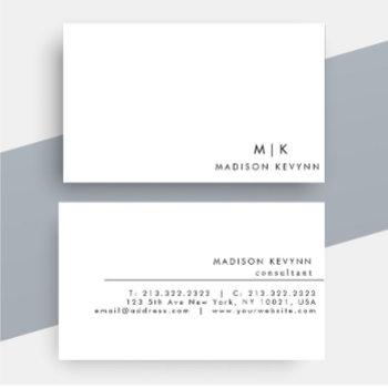 professional modern monogram minimalist plain business card