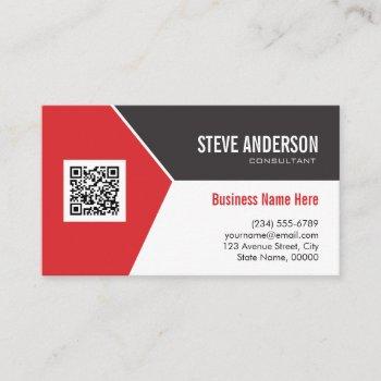 professional modern red - corporate qr code logo business card