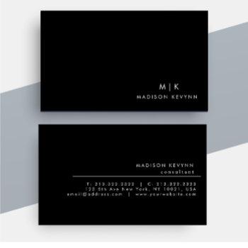 professional modern simple black minimalist business card