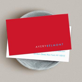 professional modern simple red minimalist business card