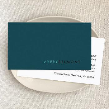 professional modern simple teal green minimalist business card