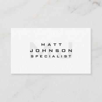 Small Professional Modern White Business Card Front View