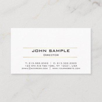 professional modern white gold simple design business card