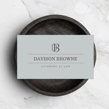 professional monogram attorney, lawyer slate business card
