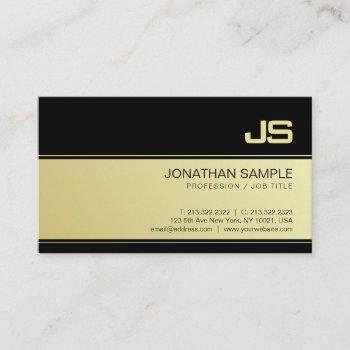professional monogram gold look design plain luxe business card