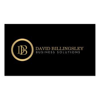 Small Professional Monogram Logo In Faux Gold Ii Business Card Front View