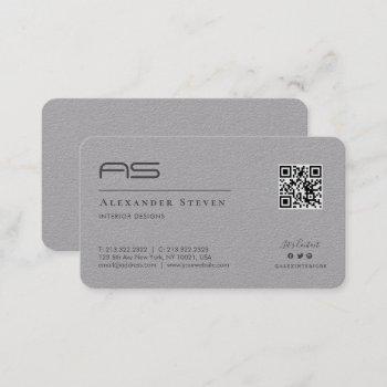 professional monogrammed logo premium gray business card