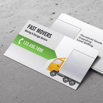 Small Professional Moving Company Business Card Front View