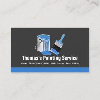 professional painting service - blue painter brush business card