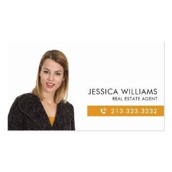 Small Professional Photo Real Estate Business Card Front View
