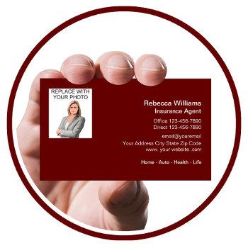 professional photo template insurance agent business card