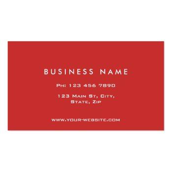 Small Professional Plain Elegant Interior Decorator Red Business Card Back View