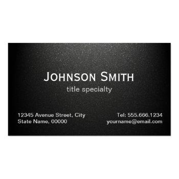 Small Professional Plain Matte Black - Simple Stylish Business Card Magnet Front View